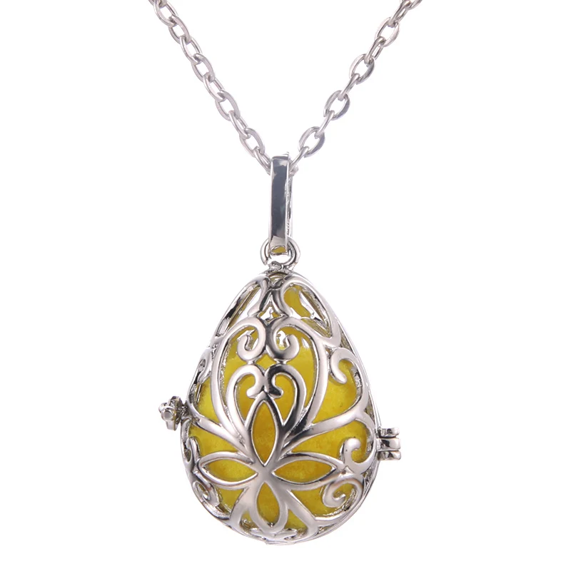 Q Lotus Guanyin Music Ball Bell Aromatherapy Locket Pendant Necklace Charm Perfume Essential Oil Diffuser Woman Gift Jewelry - Окраска металла: Q