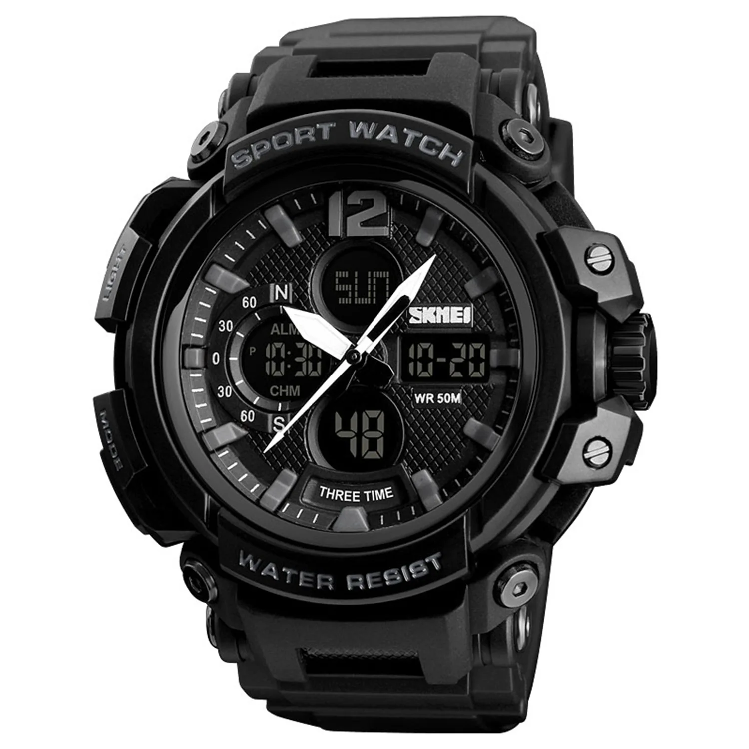 Black Skmei мужские часы 50 м водонепроницаемые цифровые модные часы для спорта на открытом воздухе мужские электронные часы мужские часы модные часы мужские - Цвет: Black