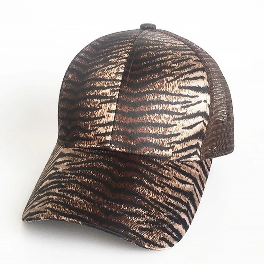 Coffee Tiger Модная бейсболка с животным принтом, высокая сетчатая Кепка-бейсболка, женская кепка с леопардовым принтом, бейсбольная кепка с хвостом - Цвет: Coffee Tiger