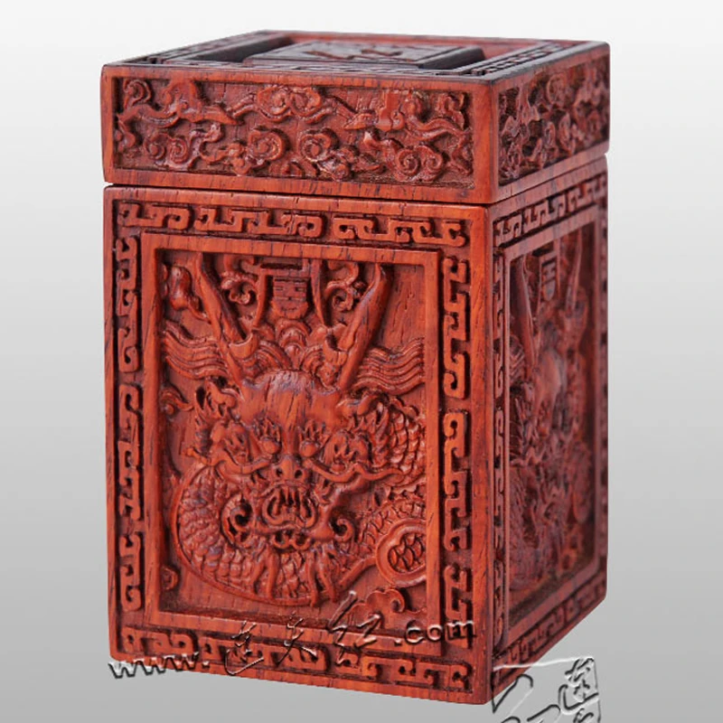 Китайская классическая ретро коробка из искусственного дерева с драконом