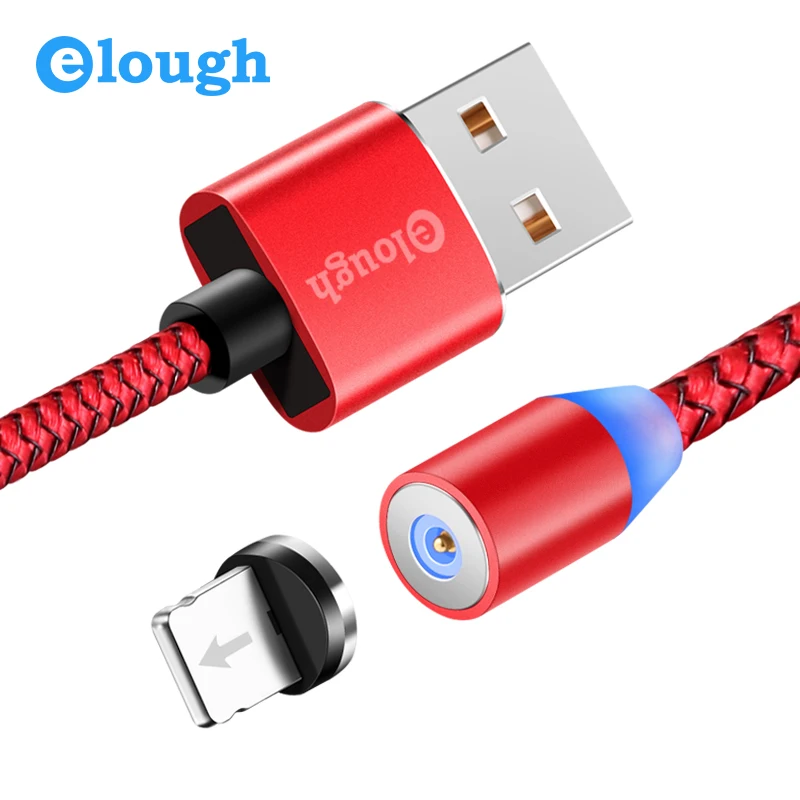 Магнитный зарядный usb-кабель Elough 360 светодиодов для iPhone XR 8 X 6 6s Φ 7plus кабель iphone без