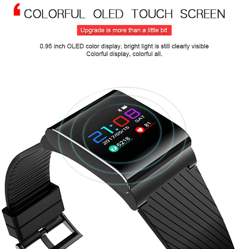 Смарт браслет TimeOwner с цветным OLED экраном пульсометром и тонометром фитнес