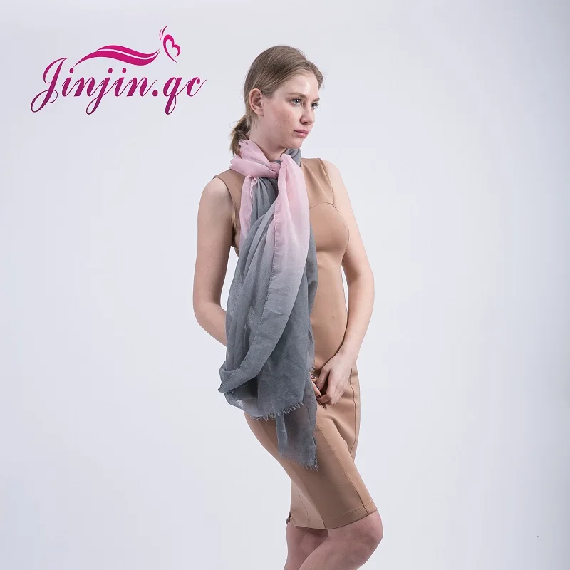 Jinjin. QC Градиентный Зимний Шарф Для Женщин echarpes Foulard Женьшин Вискозные Шарфы и Шали