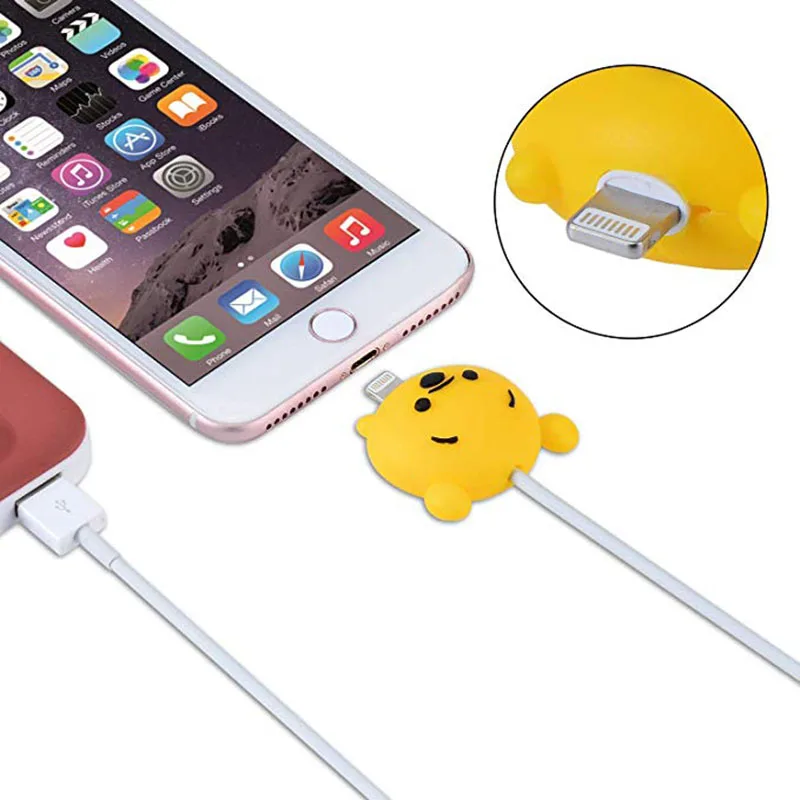 Милый мультяшный анимационный протектор кабеля для iphone держатель usb органайзер