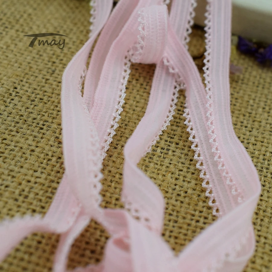 #224 розовый цвет гребешок эластичные ленты 8 ярдов/партия Эластичный кружевной