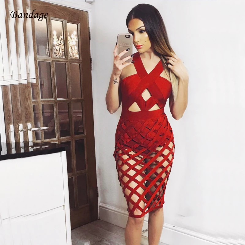 Новое поступление модные открытые женские бандажные платья сексуальное платье
