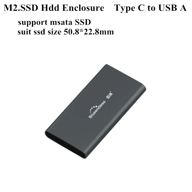 M3C for mSATA Blueendless корпус для внешнего жесткого диска HDD 2,5 'алюминиевый 2242/2260/2280 M.2 SSD Msata USB 3,0 чехол для жесткого диска Caddy Box& 30 - Цвет: M3C for mSATA