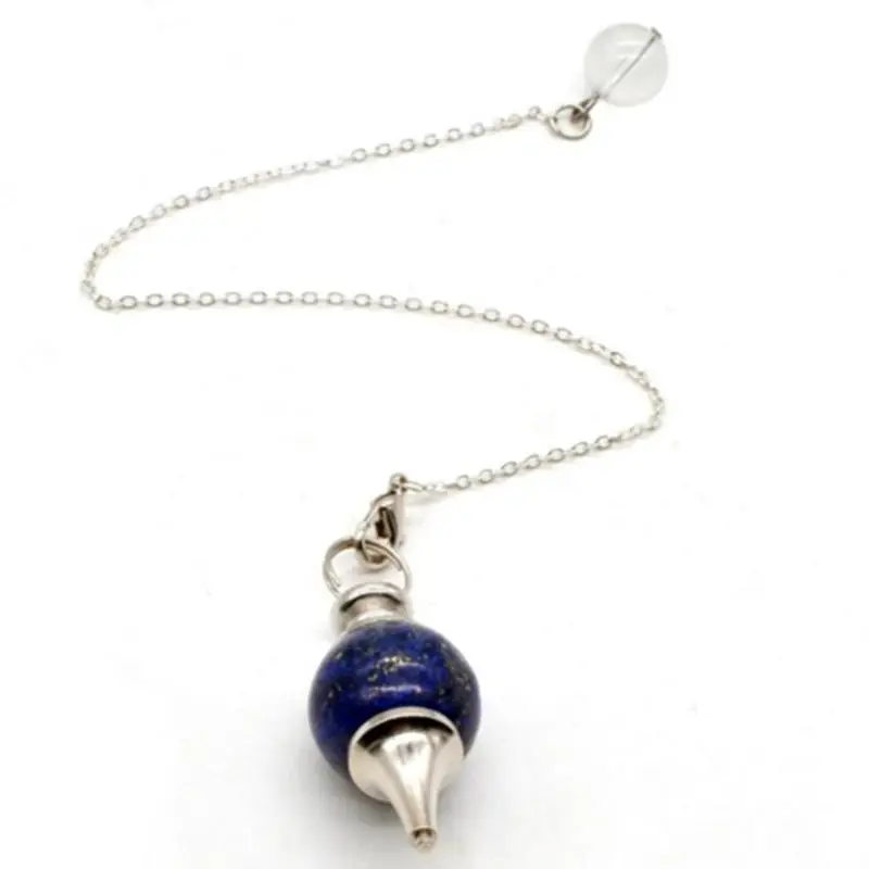 lapis lazuli SEVENSTONE Рейки Исцеление 7 Чакра натуральные камни Кристалл кварц маятник Лазурит ожерелье кулон для женщин ювелирные изделия - Окраска металла: lapis lazuli