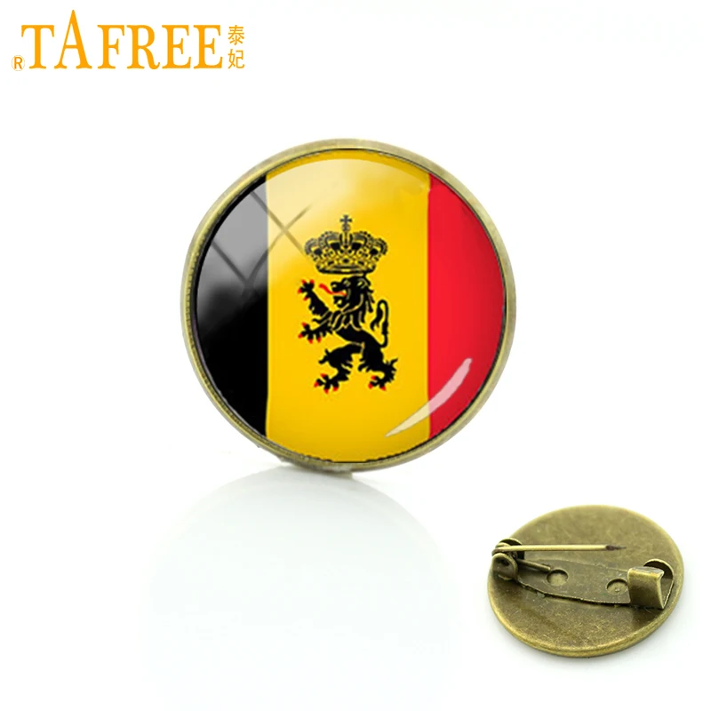 TAFREE Belgium State Flag art brooches pin Best Deals Ever team logo badges Exquisite Classic Men's Sports brooch jewelry T256