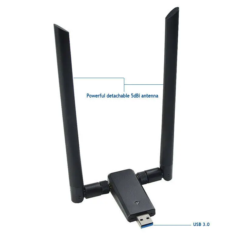 as show 1200 Мбит/с длинный диапазон беспроводной USB 3,0 WiFi адаптер антенны+ база AC1200 двухдиапазонный для Smart tv Box - Цвет: as show