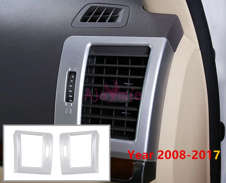 vent covers Хромированный автомобильный Стайлинг 2008- дверная ручка Чаша-держатель AC выход вентиляционная крышка панель Накладка для Toyota LC Land Cruiser 200 аксессуары - Цвет: vent covers