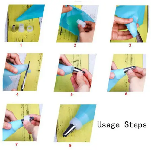 Лимит 100 Силиконовые DIY Кондитерские мешки для торта + 14 наборы насадок