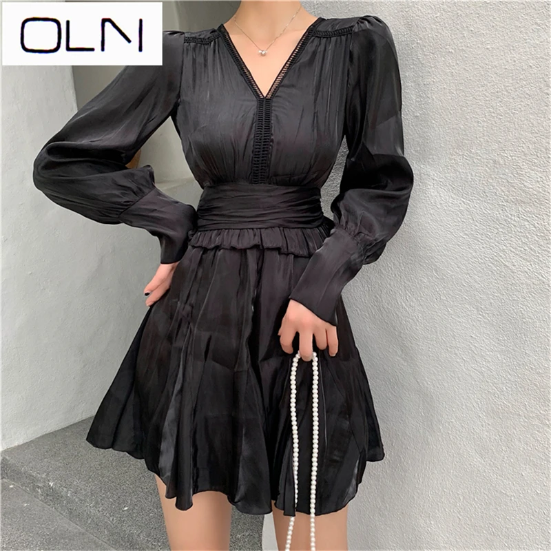 Vestidos корейское платье oln летнее французское ретро новое темпераментное