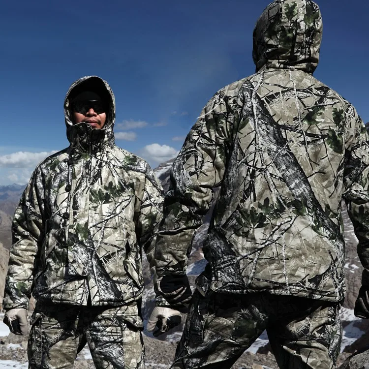 Уличный охотничий костюм для походов, кемпинга, камуфляжный пуховик, хлопковое армейское милтиари пальто, зимняя тактическая полицейская куртка