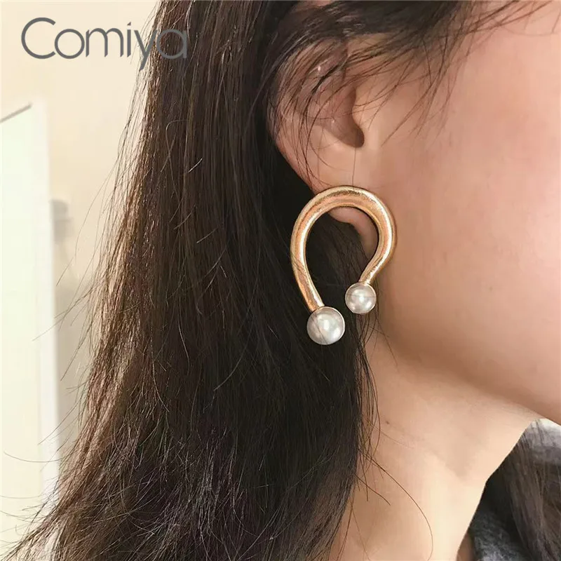Женские серьги гвоздики из цинкового сплава Comiya золотистые и Серебристые