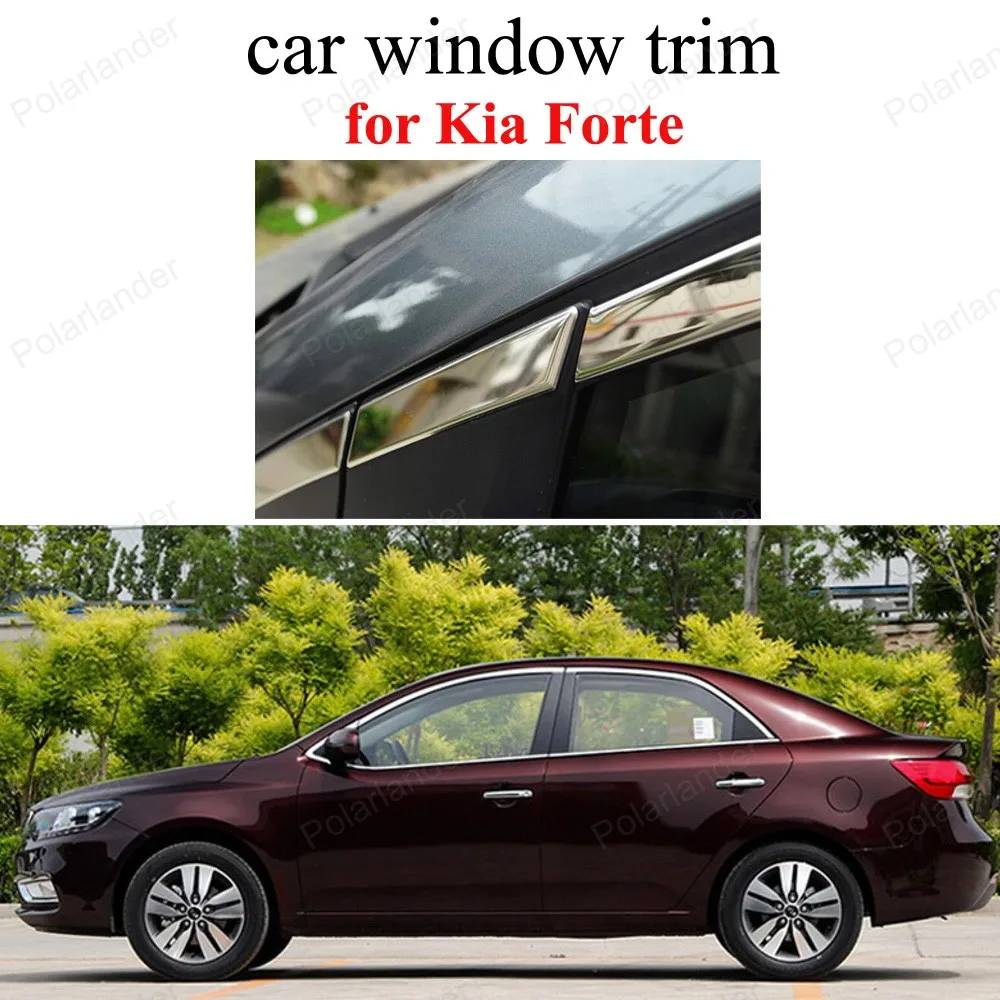 

car accessories For K-ia Forte Stainless steel window trims without center pillar car styling sill frame
