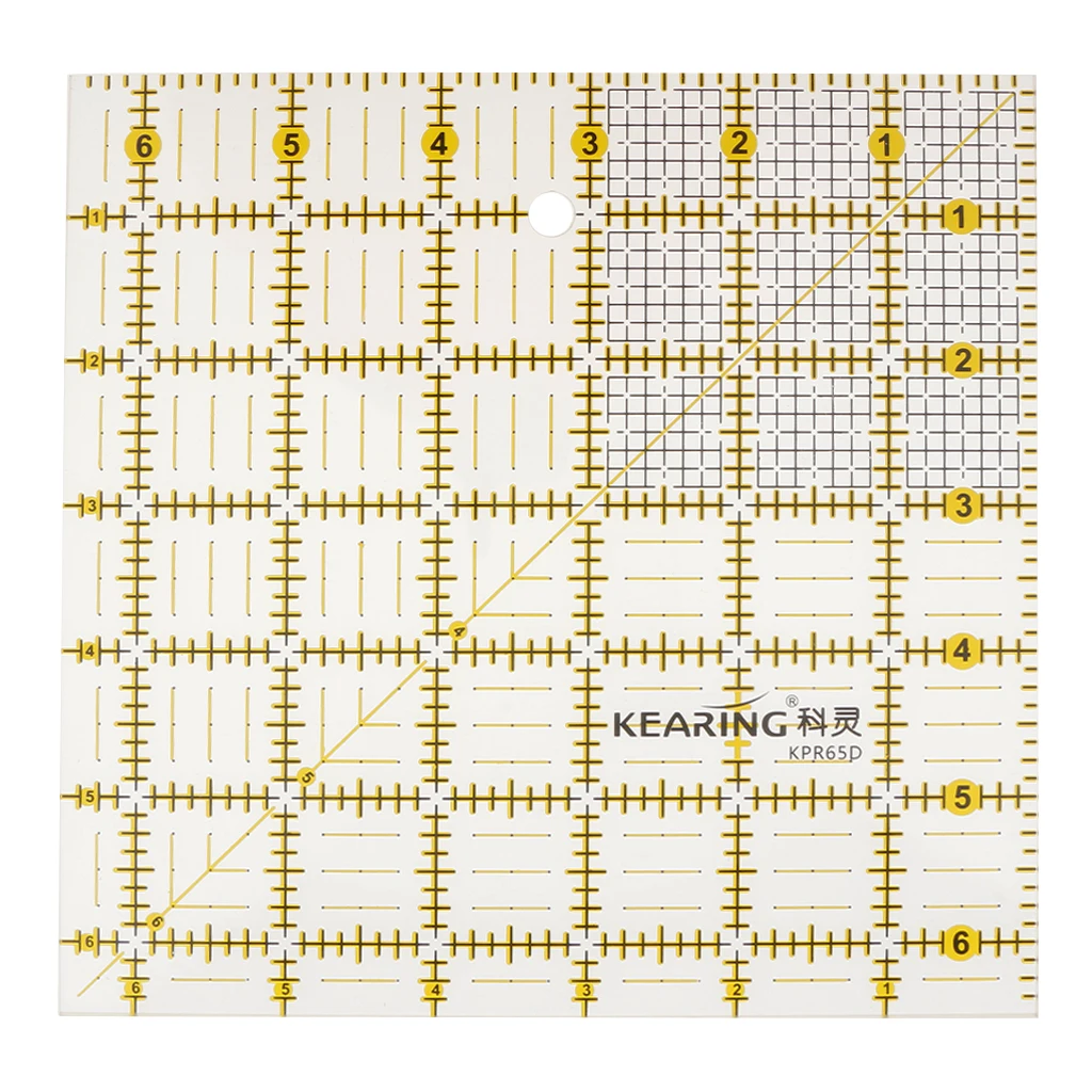 

2 Pieces Square Rectangle Transparent Hard Plastic Quilt Ruler Patchwork Craft Rulers DIY Sewing