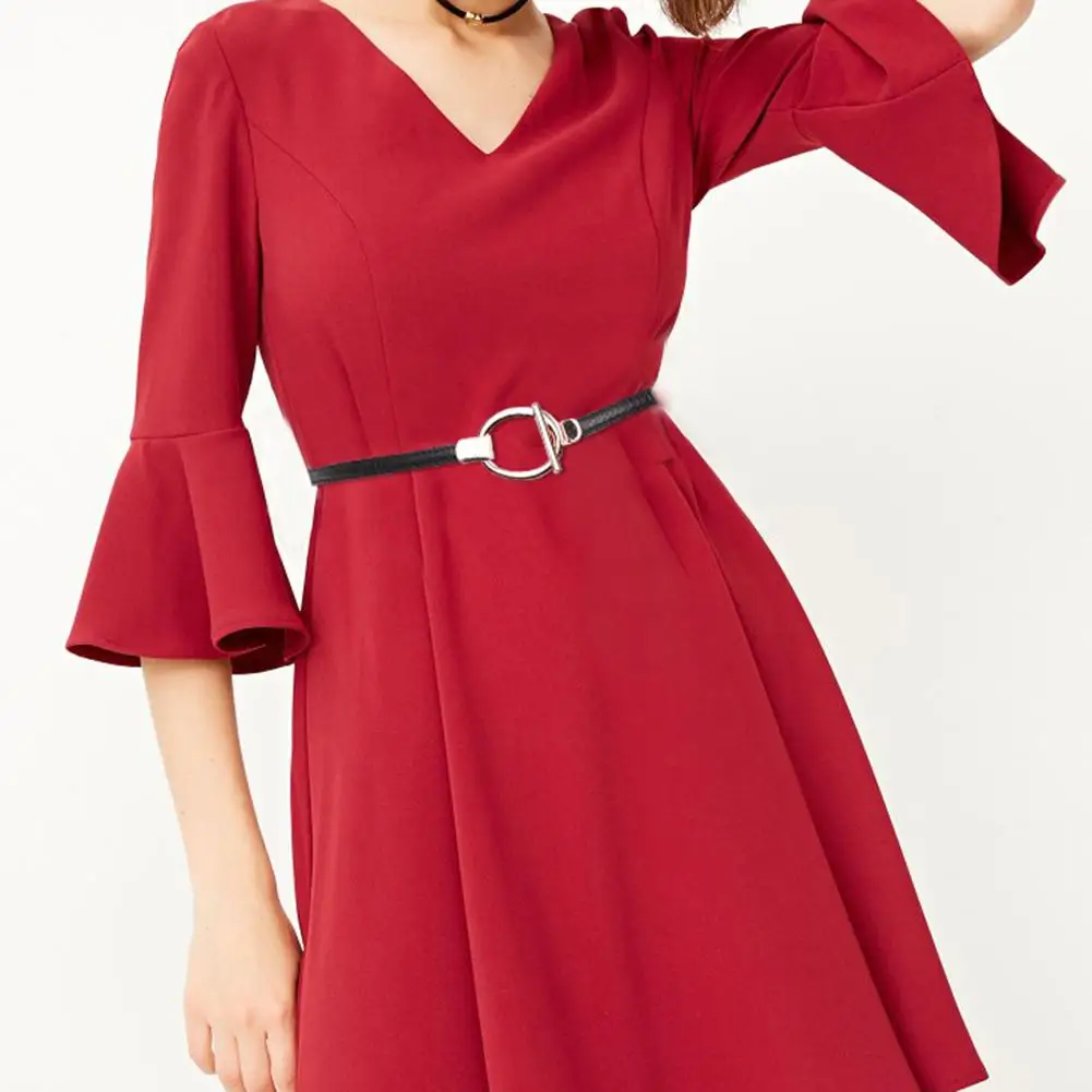 Тонкий Регулируемый ремень из искусственной кожи 0 6 см платье пояс для студентов