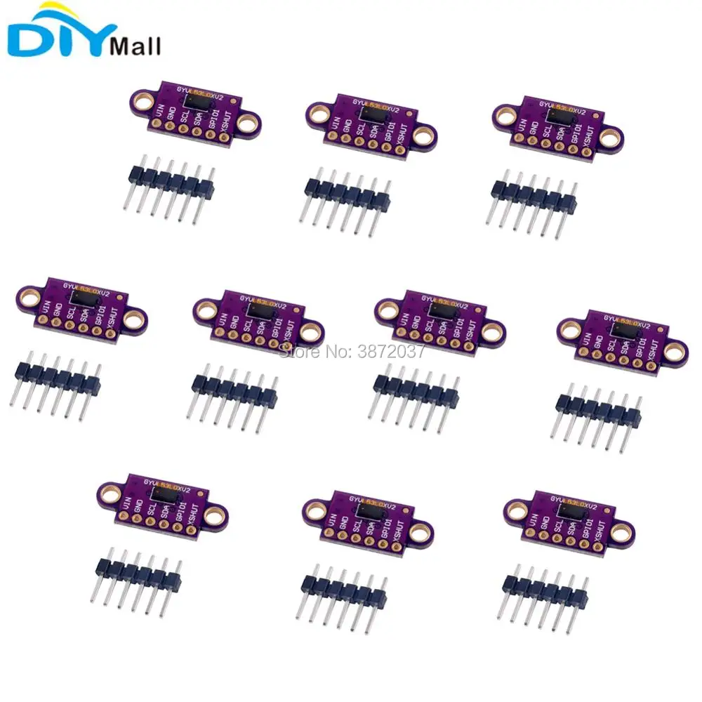 10pcs/lot GY-VL53L0XV2 VL53L0XV2 Time-of-Flight Distance Measurement Sensor Breakout Detection Module for Arduino | Электроника