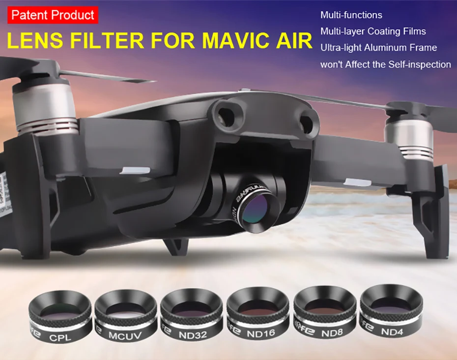 Для DJI Mavic Air Камера фильтр ND4/8/16/32 круговой поляризационный фильтр MC UV Защитные Линзы Фильтры Комплект для DJI Mavic Air Drone Gimbal Камера аксессуары