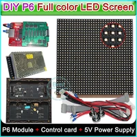 diy p6 indoor full color led displays screensmd p6 3in1 rgb led module 192192mm control card5v power supply