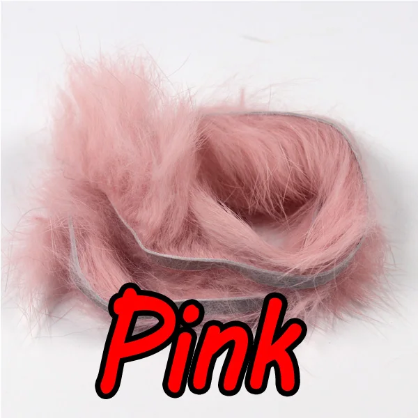 pink 2 шт 5 мм широкий Кролик Мех заяц Zonker полоски для завязывания мух материал стример Рыбалка мух решений - Цвет: pink