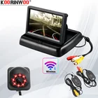 Многофункциональная автомобильная камера Koorinwoo CCD с динамической траекторией ИК ночного видения, ЖК-монитор заднего вида, видео-дисплей для радио