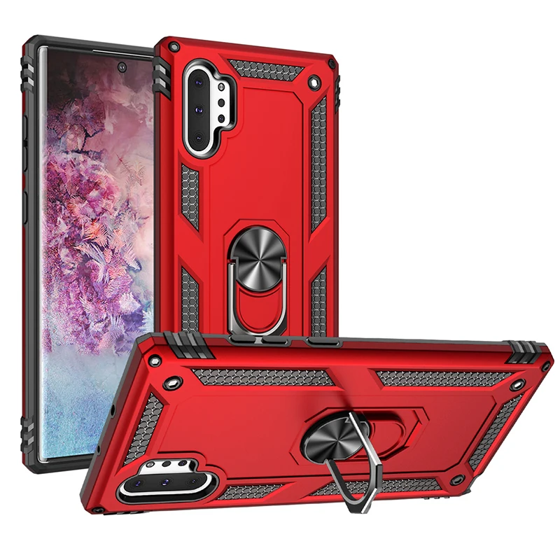 Alxun для samsung Galaxy Note10 Plus чехол люкс Kickstand Mobiele Telefoon Cover Met Vinger Ring задняя крышка Note 10 + |