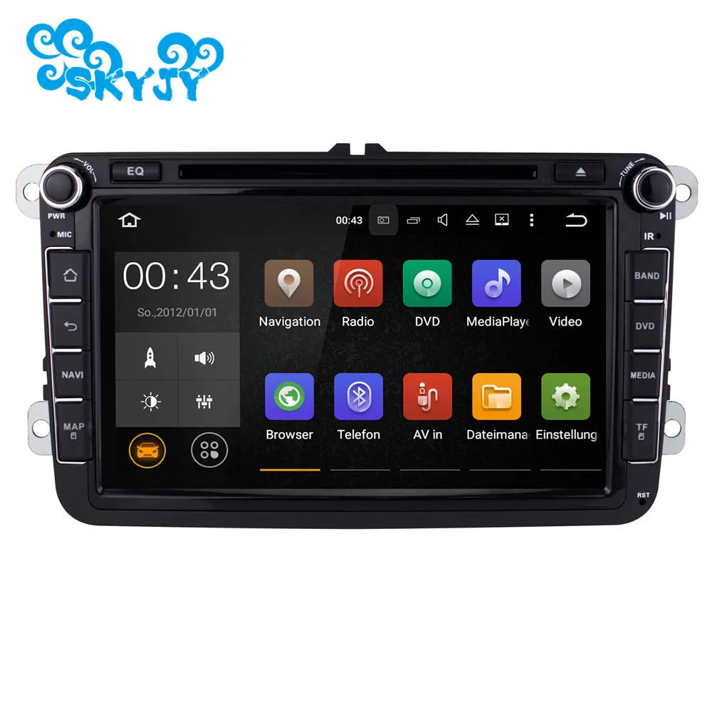 Автомагнитола 8 дюймов 1024*600 2 Din Android 1 VW DVD-плеер GPS для GOLF 6 Polo Bora JETTA B6 PASSAT Tiguan SKODA OCTAVIA