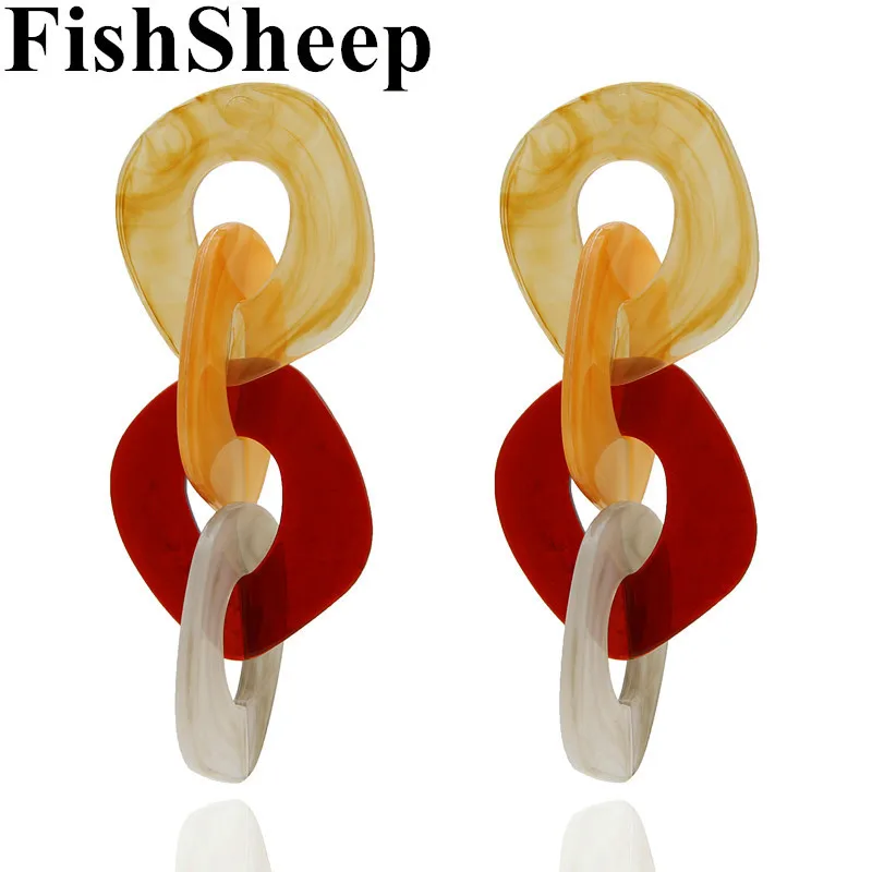 FishSheep Мода 2018 ZA ювелирные изделия большие неправильной формы акриловые Висячие