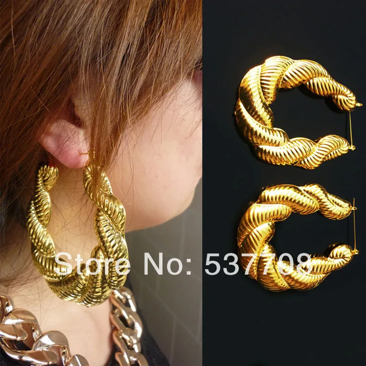 В стиле &quotхип хоп&quot дешевые бамбуковые обручи серьги ювелирное изделие узор