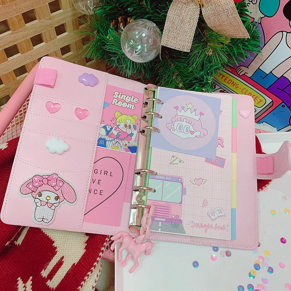 Креативный Kawaii DIY Kawaii A6 Блокнот из искусственной кожи со спиральными листьями молочный Еженедельный планировщик, чтобы сделать это, ручная книга для девочек, подарок на день рождения
