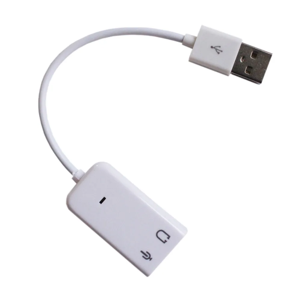 Etmakit Белый 3D 2 0 Виртуальный 7 1 канал внешний USB Аудио Звуковая карта адаптер
