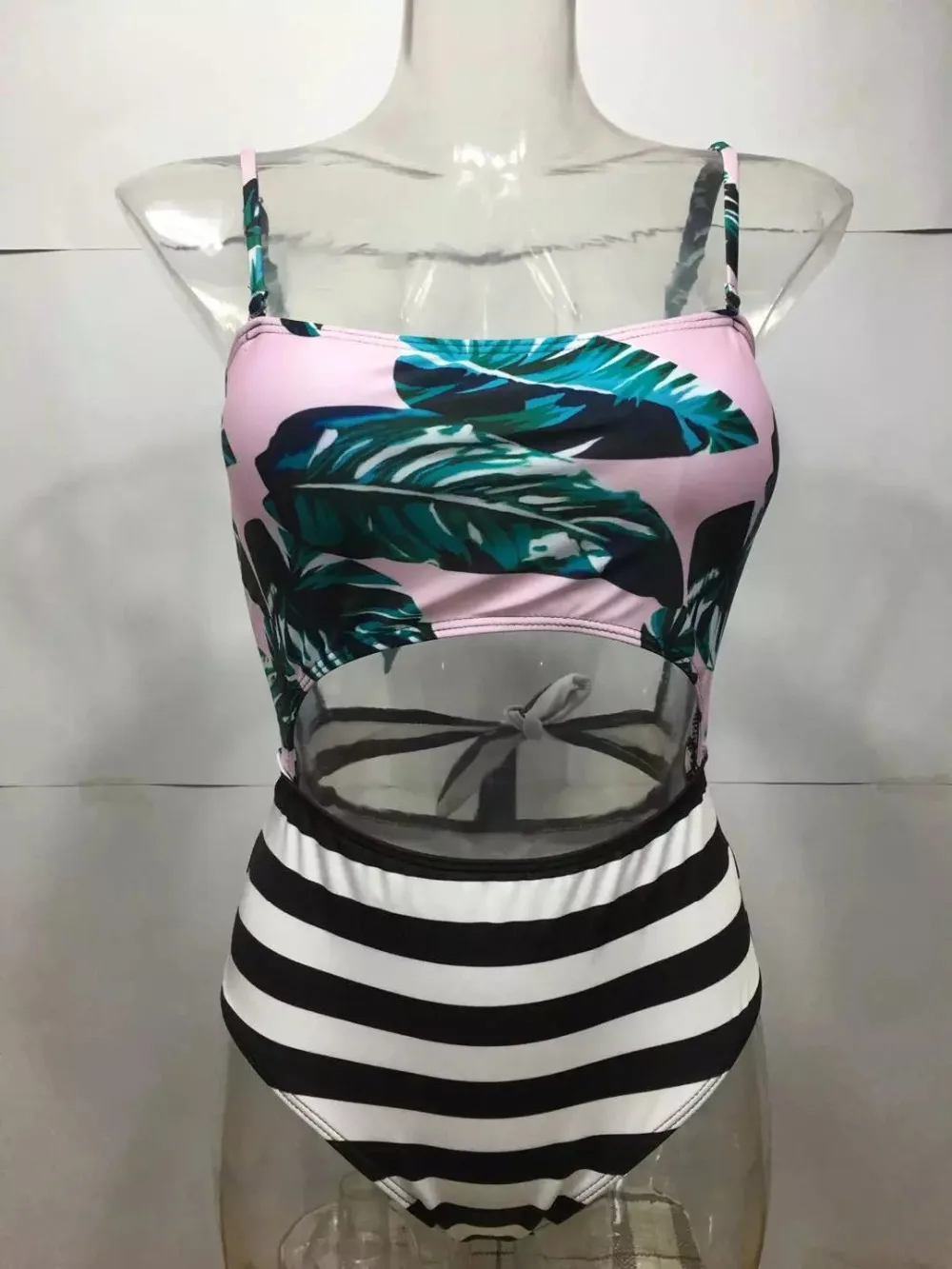 2017 Летний Новый комплект с растительным принтом полиэстер пуш-ап Цельный