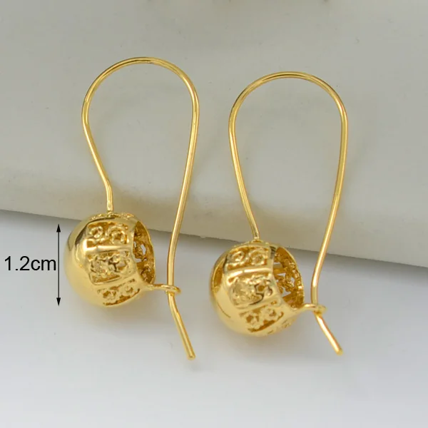 Bead Size 12mm Anniyo эфиопские серьги для женщин/девочек золотого цвета ювелирные изделия оптом модные африканские арабские предметы#042902 - Окраска металла: Bead Size 12mm