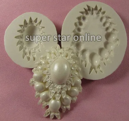 2 Pcs/set Jewelry Brooch Oval Silicone Fondant Soap Mould Cake Decorating Tools Cooking Wilton Mold Kitchen Accessories | Дом и сад