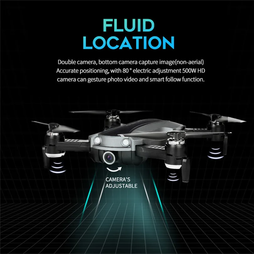 D803 WI-FI FPV электрически регулируемые 1080 P Камера складной оптического потока позиционирования наведении Радиоуправляемый Дрон Quadcopter RTF 50MAY9