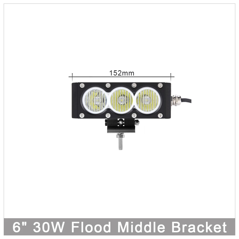30W Flood Beam x1 30 Вт, 90 Вт, 12 Вт, 150 Вт, 180 Вт, Однорядный светодиодный рабочий светильник для автомобиля, 4x4, внедорожный грузовик, внедорожник, 4WD, точечный прожектор, комбинированный светильник для вождения - Цвет: 30W Flood Beam x1