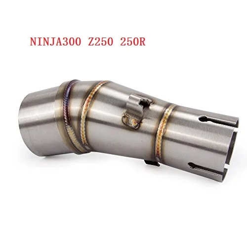 Моту-мотоцикл Выхлопная средняя труба для Kawasaki Z250 300 Ninja 250R Ninja 300 2008- NJ 400 Ninja400 без выхлопных газов - Цвет: NINJA300 Z250 08-17