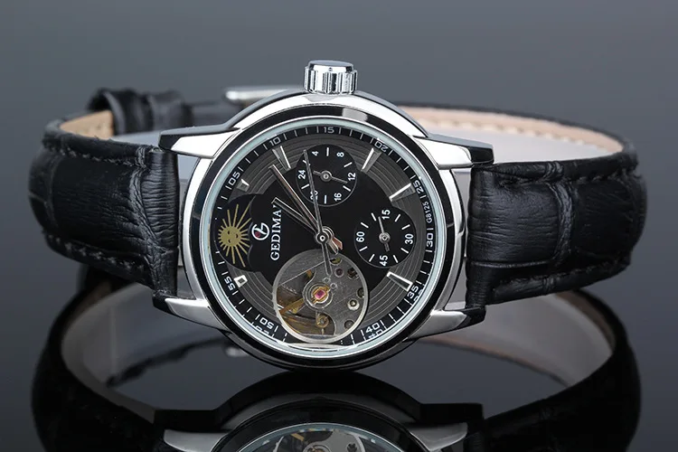 Часы GEDIMAI женские механические брендовые водонепроницаемые золотистые наручные