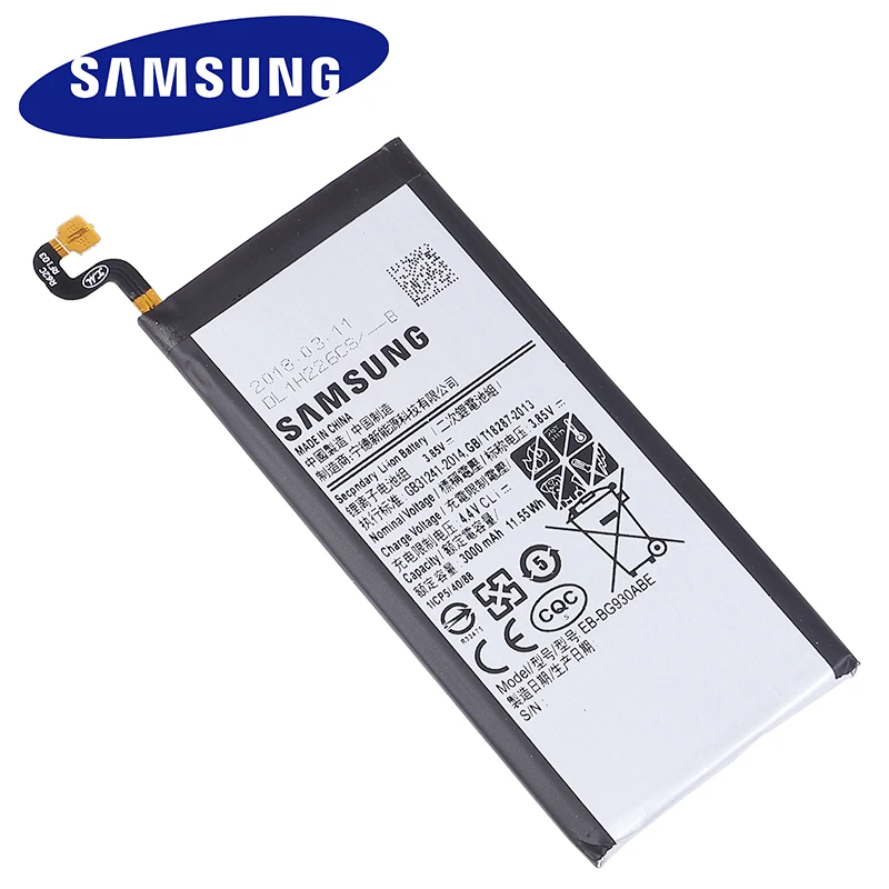Original Samsung Battery EB-BG930ABE For Galaxy S7 G930 G930F G930FD G930W8 Replacement Phone 3000mAh |