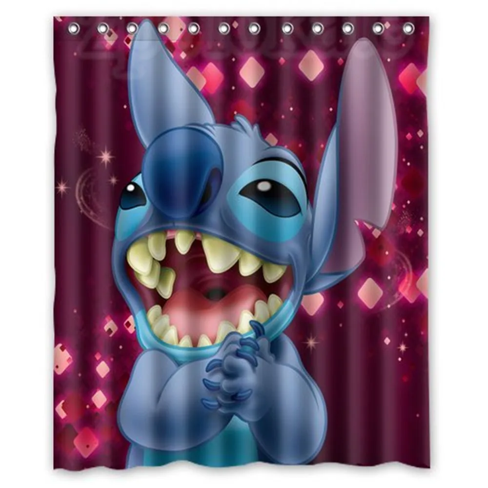Custom Lilo Stitch Waterproof Bathroom Shower Curtains / drape panels treatment | Дом и сад