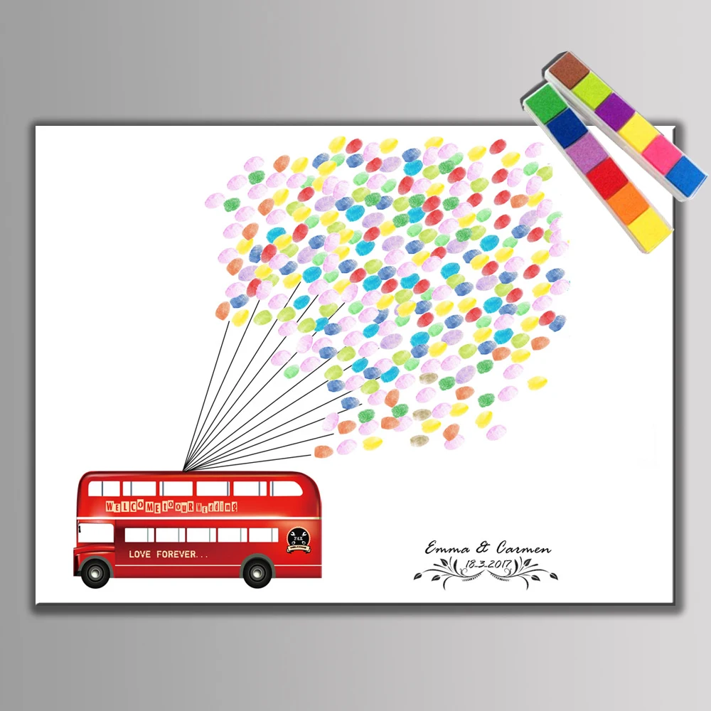 Холщовая книга HAOCHU для свадебной вечеринки с 2 чернилами|car canvas|canvas carink book |