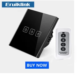 Eruiklink ЕС/Великобритания стандарт AC 110 V-250 V светильник, настенный выключатель, Хрустальная стеклянная панель, сенсорный настенный светильник