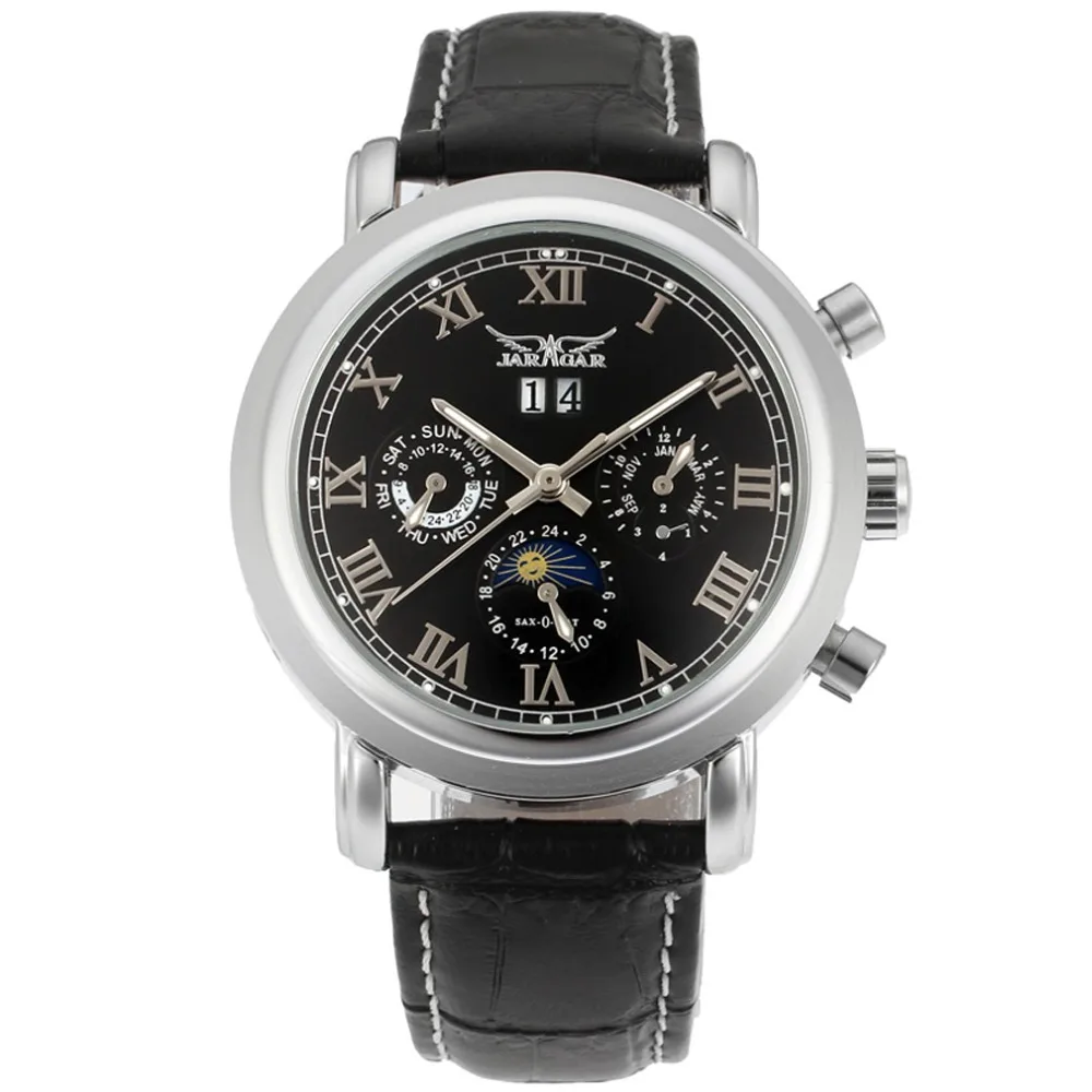 JARAGAR Moon Phase Топ бренд для мужчин s механические часы автоматический Турбийон Скелет часы для мужчин календарь Relogio Masculino Прямая поставка
