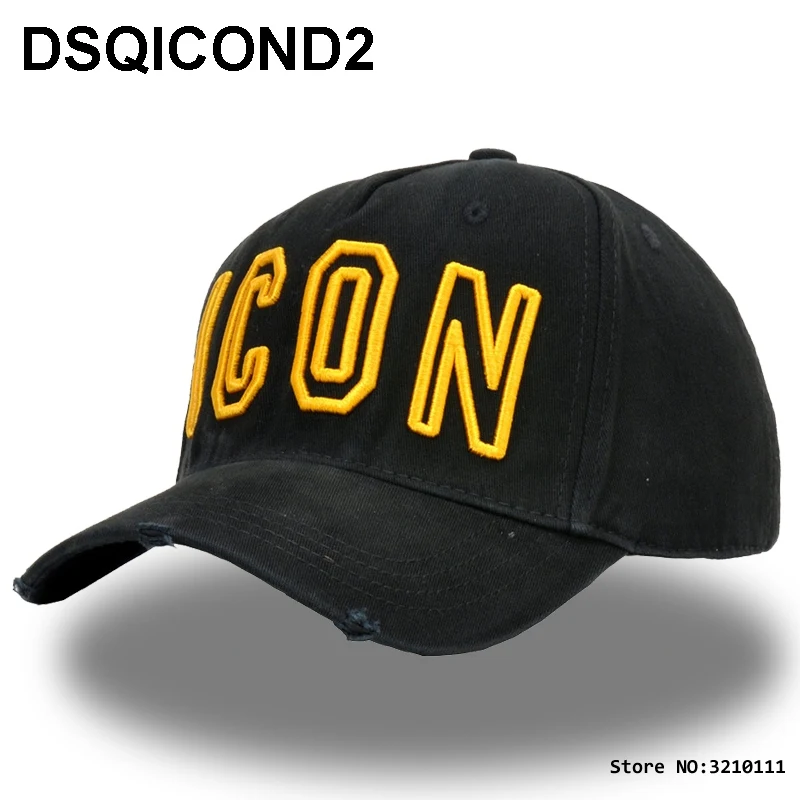 C1025-3black-g DSQICOND2 бренд буквы DSQ значок Кепка шапки сплошной узор шляпы Casquette папа Ковбой шляпа бейсбольная Кепка Snapback Кепка для мужчин Wom - Цвет: C1025-3black-g