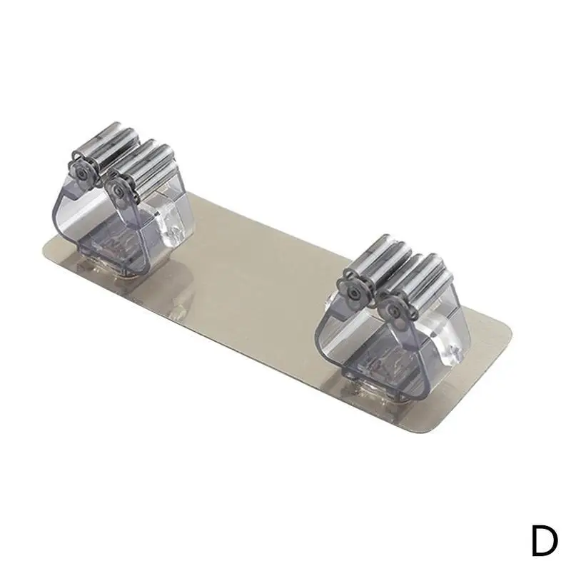 Настенный держатель для швабры, держатель для щетки, метла, вешалка для хранения, кухонный инструмент для хранения, одно/два подвесных отверстия - Цвет: D