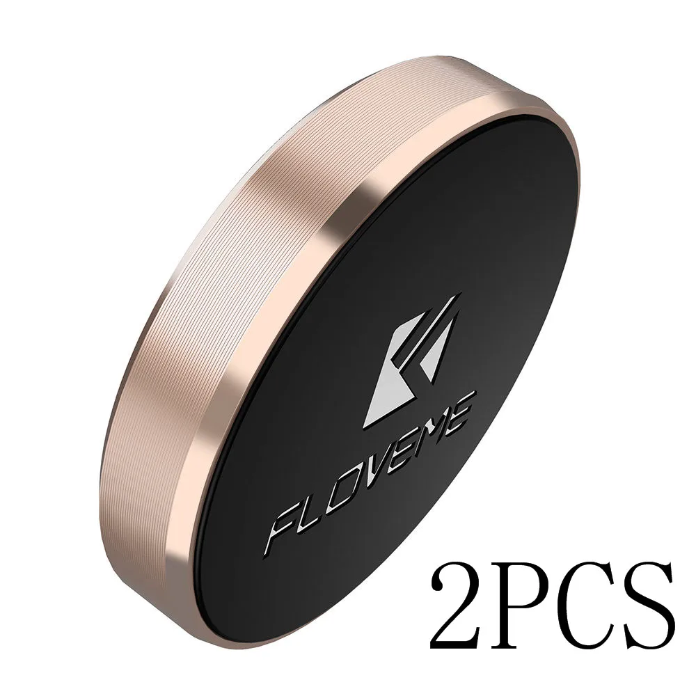 Gold 2PCS FLOVEME сильная Магнитная автомобильная подставка для телефона плоская палка на приборной панели магнитный держатель для телефона в автомобиле Ключ Крючки telefon tutucu - Цвет: Gold 2PCS