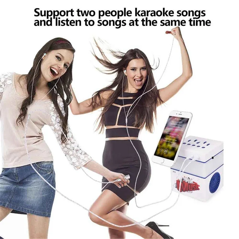 Doitop Беспроводной караоке bluetooth микрофон пение машина Bluetooth Динамик со