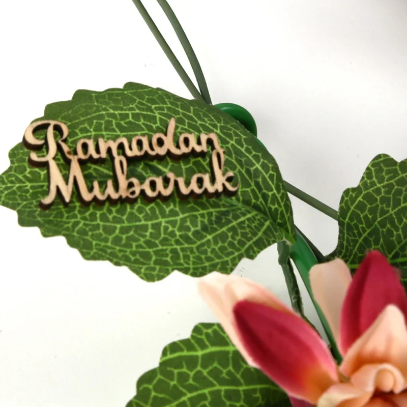 EID Мубарак деревянный кулон пищевая тарелка украшения на Рамадан сделай сам